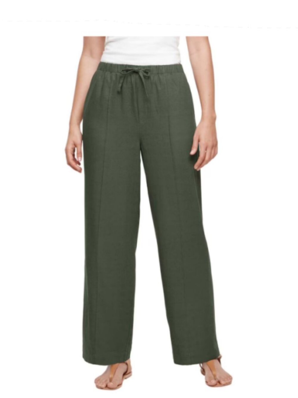 Gap Women's Linen Blend Pull-On Pant | In Olive | Small | NWT